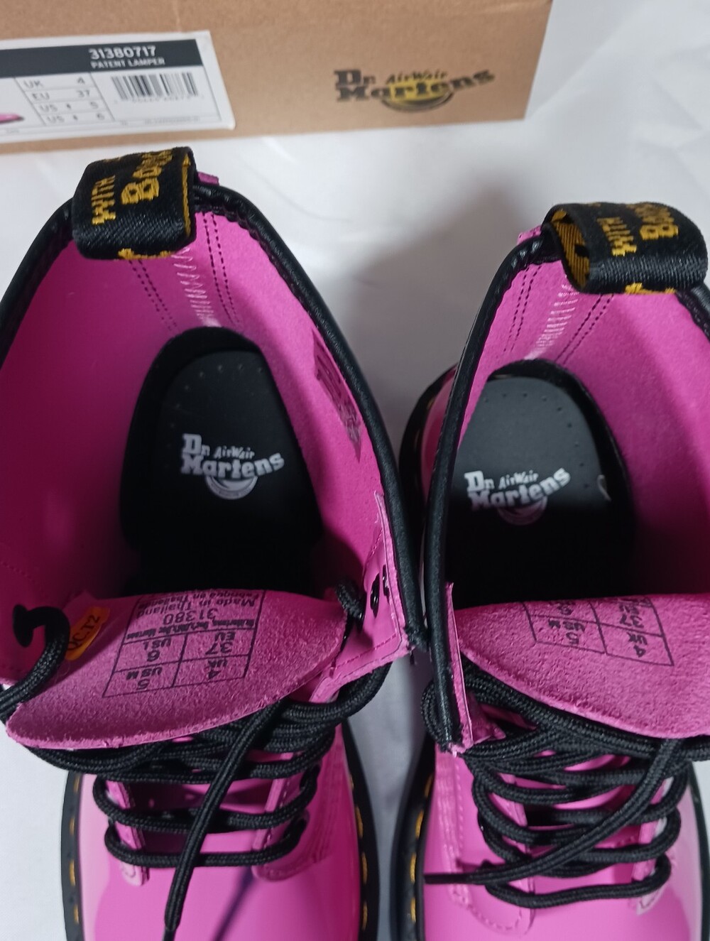 Dr. Martens 1460 Pink Patent Lamper Boots NIB – Women’s US 6 ✨🩷 - Picture 7 of 16